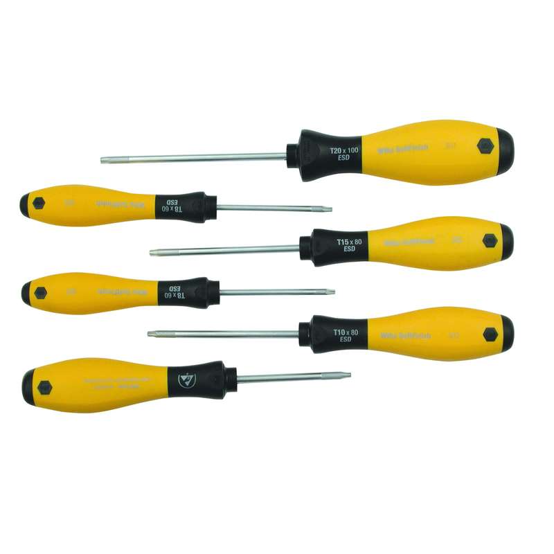 ESD-Safe Torx Screwdriver Set with SoftFinish® Handle, 6 Pieces